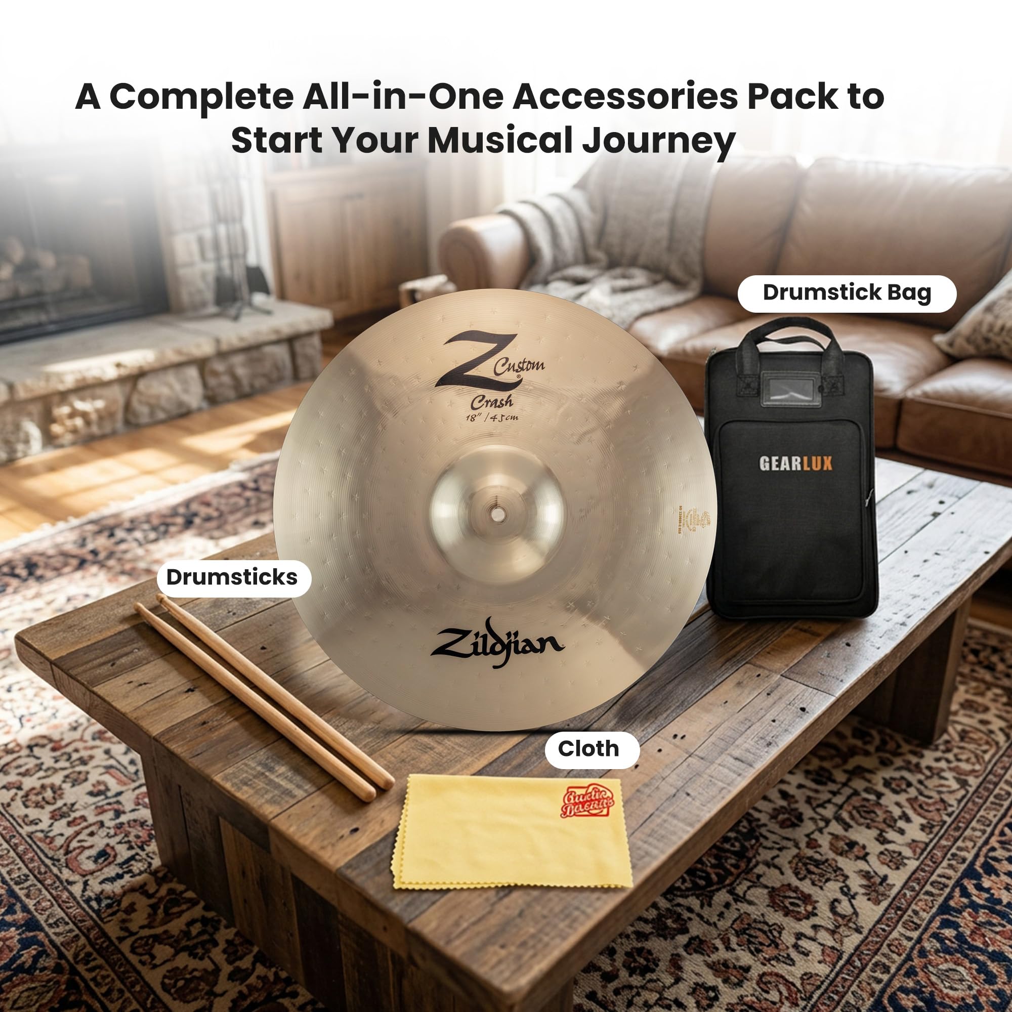 Zildjian Z40115 18" Z Custom Crash Cymbal w/ Drumstick Bag