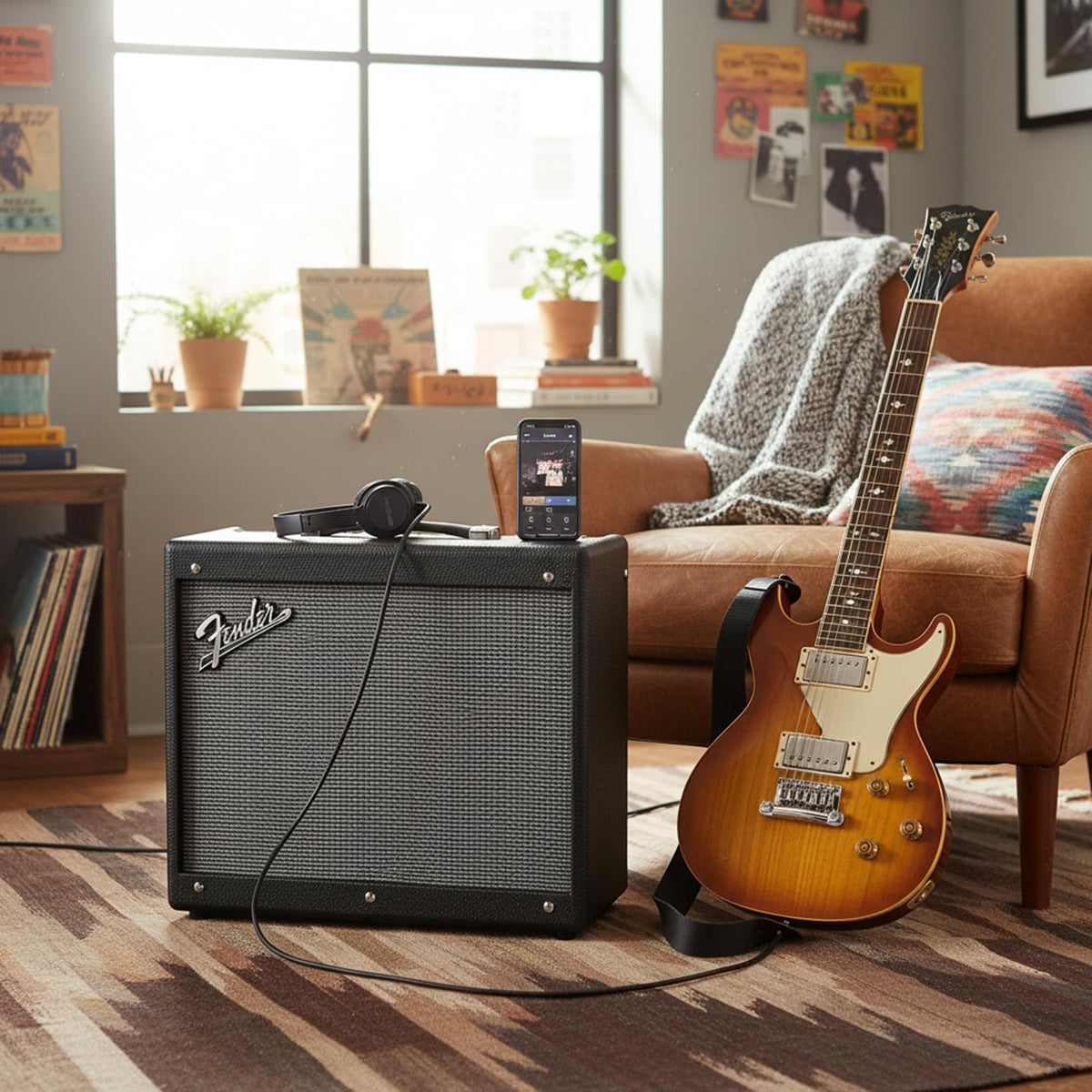 Fender Mustang GTX50 Guitar Combo Amplifier w/ Instrument Cable
