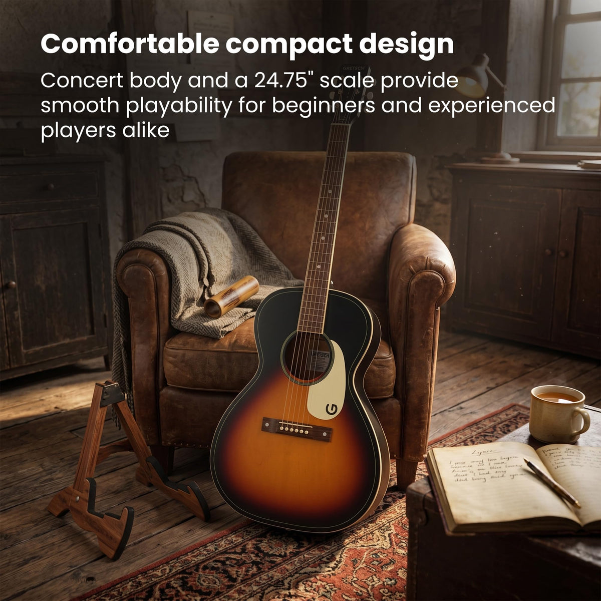 Gretsch Jim Dandy Concert Acoustic Guitar - Rex Burst