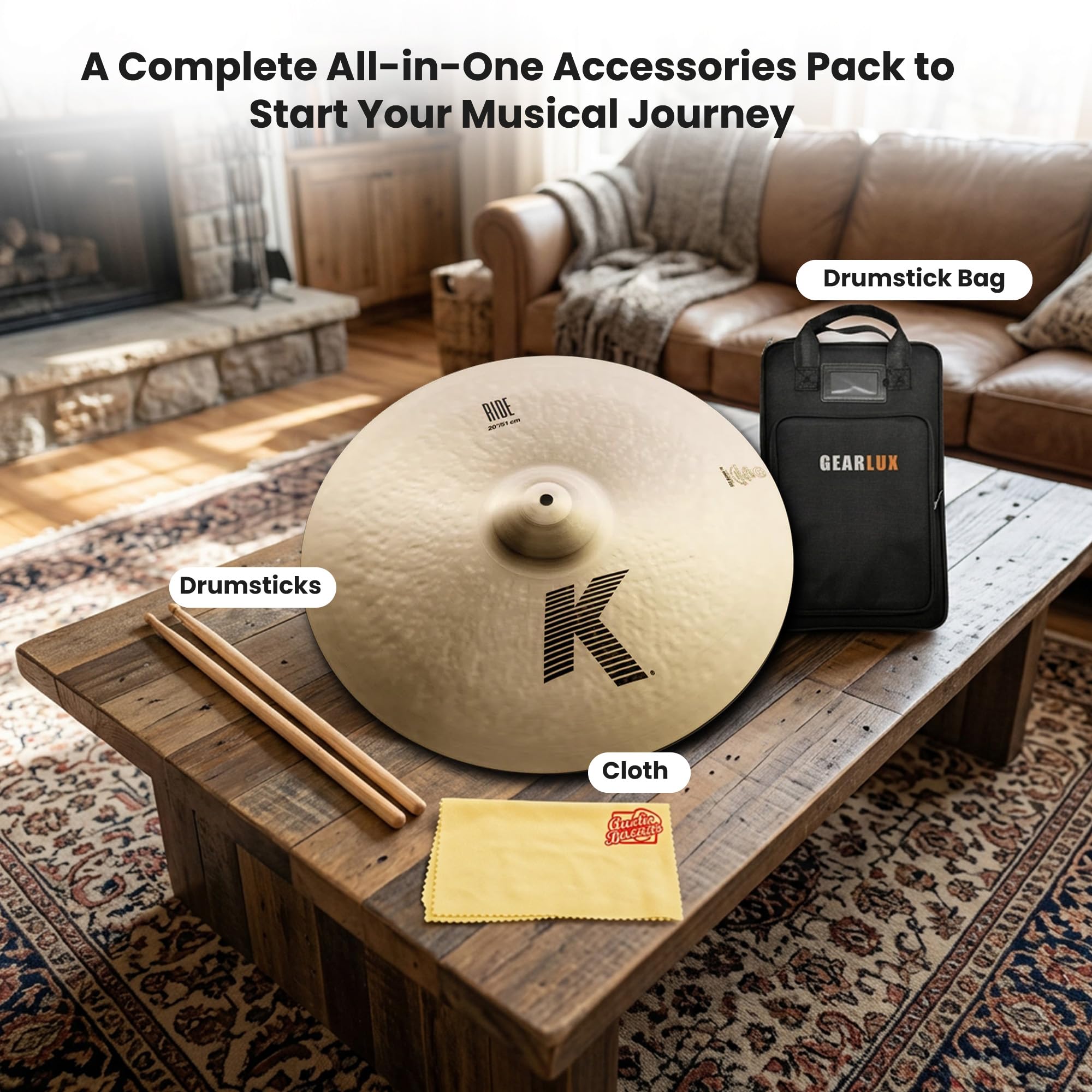 Zildjian K0817 20" K Ride Cymbal w/ Drumstick Bag