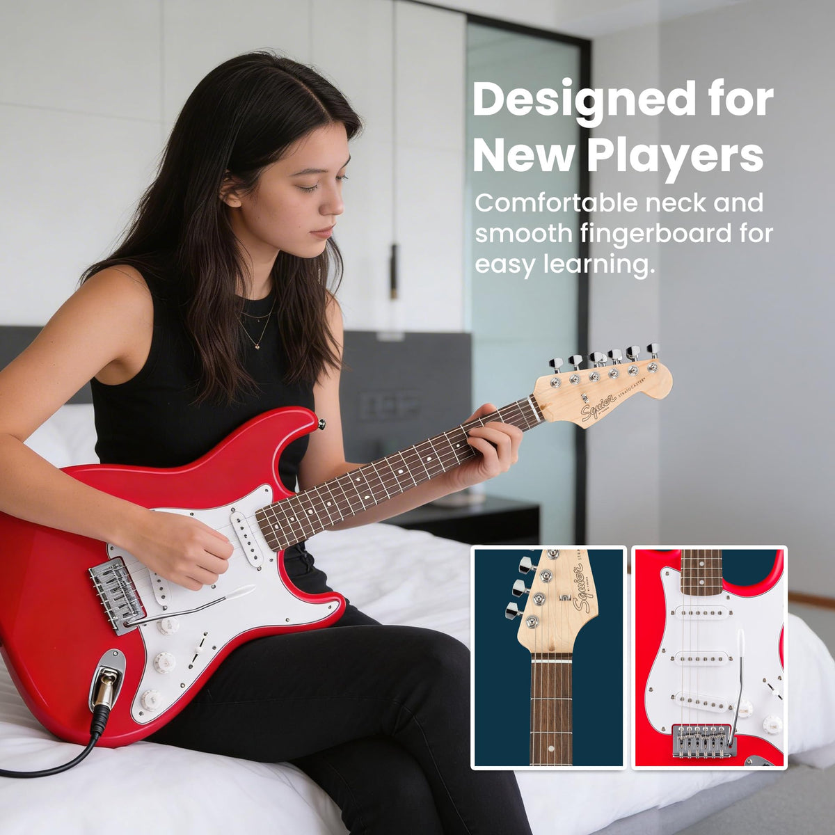 Fender Squier Stratocaster - Torino Red w/ Amplifier