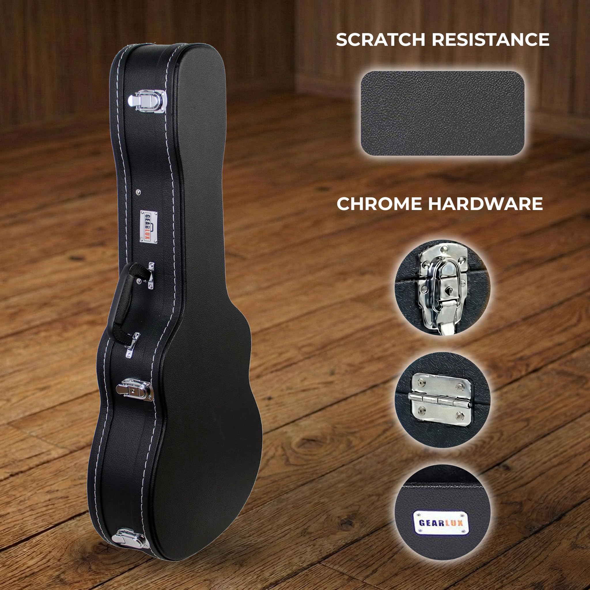 Gearlux Wooden Tenor Ukulele Case - Black