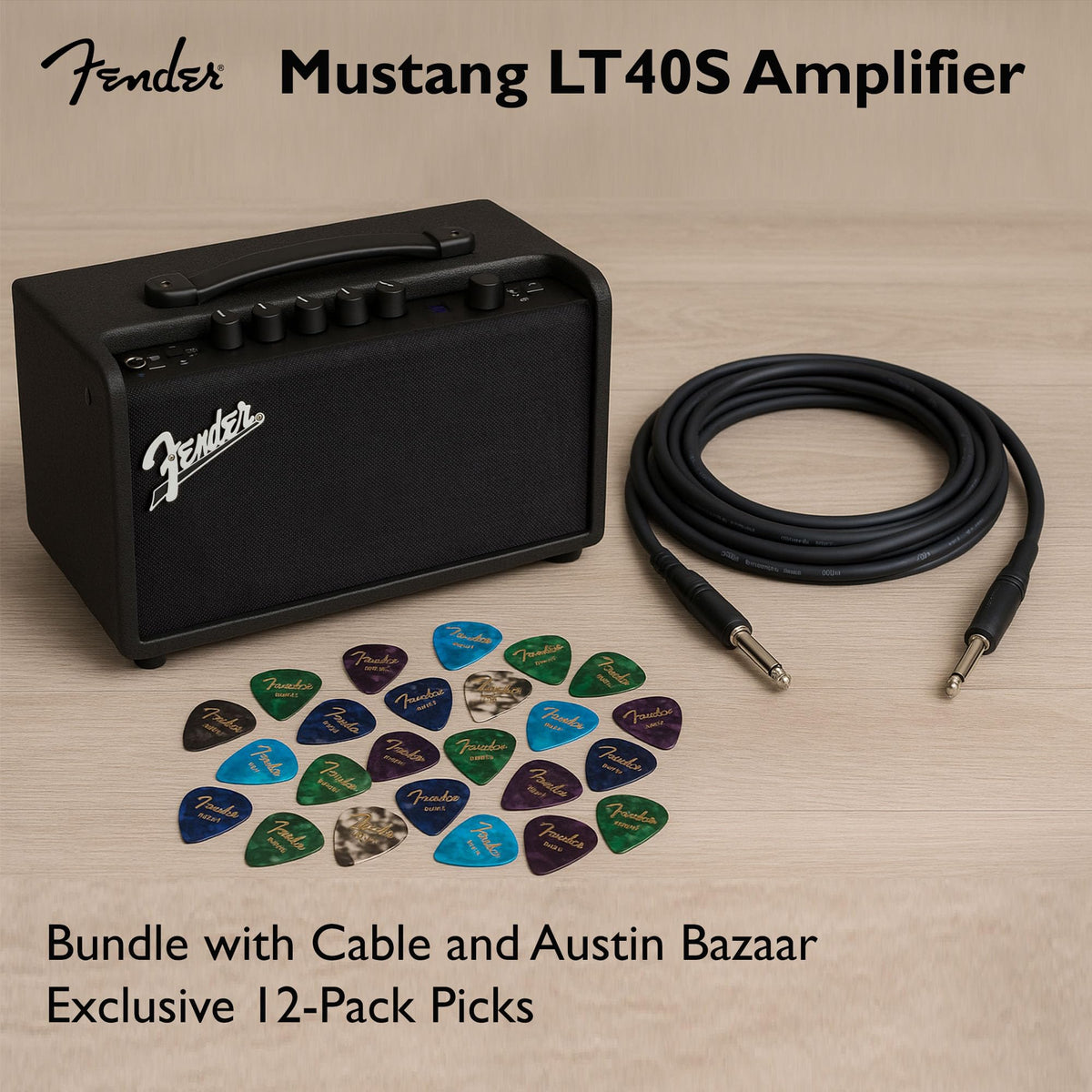 Fender Mustang LT40S Guitar Combo Amplifier w/ Instrument Cable