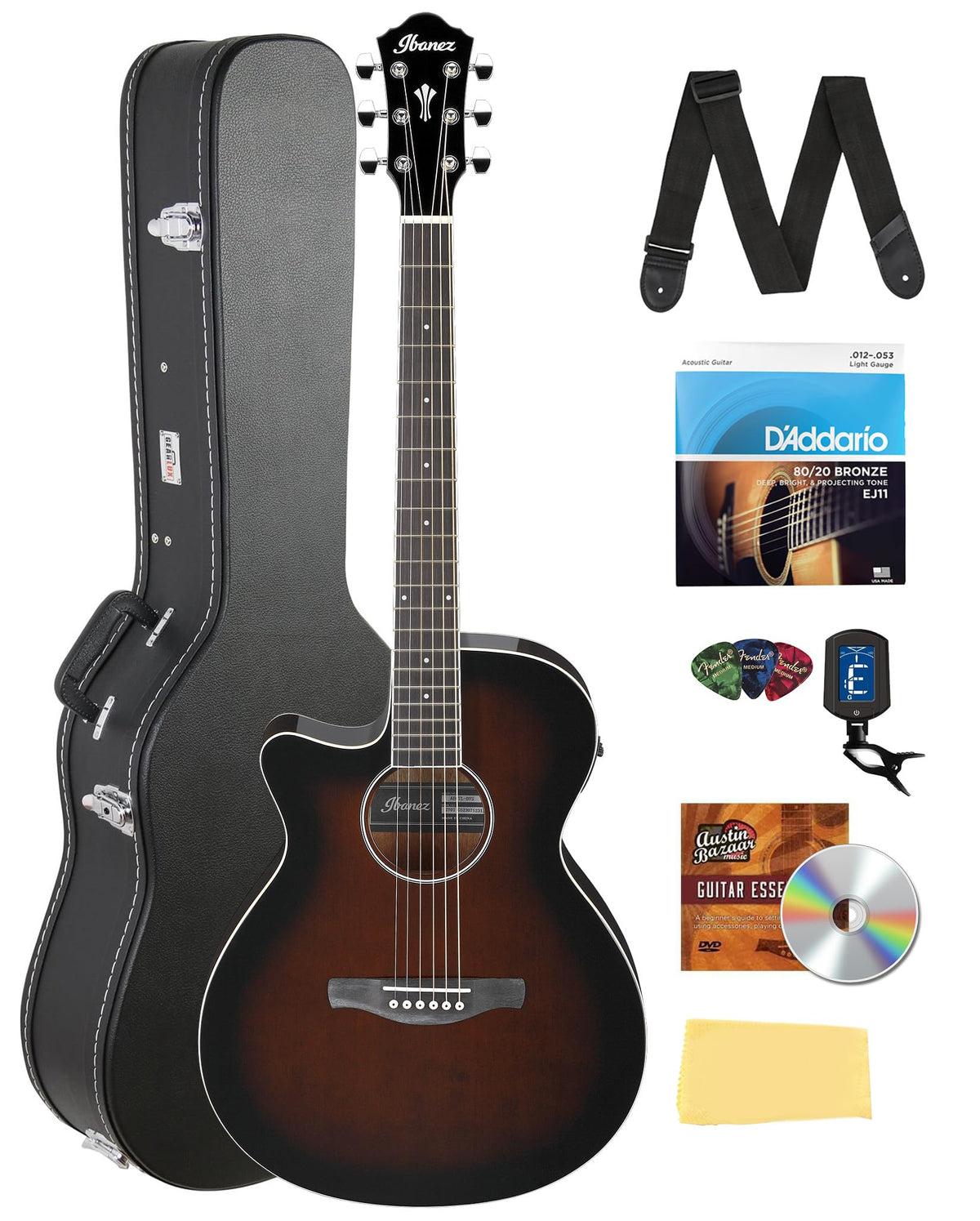 Ibanez AEG7L Acoustic-Electric Guitar Left-Handed - Dark Violin Sunburst w/ Case