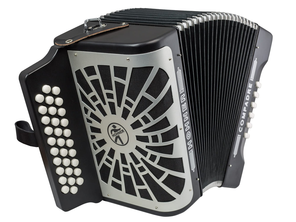 Hohner Compadre FBbEb 3-Row Diatonic Accordion - Black w/ Hard Case