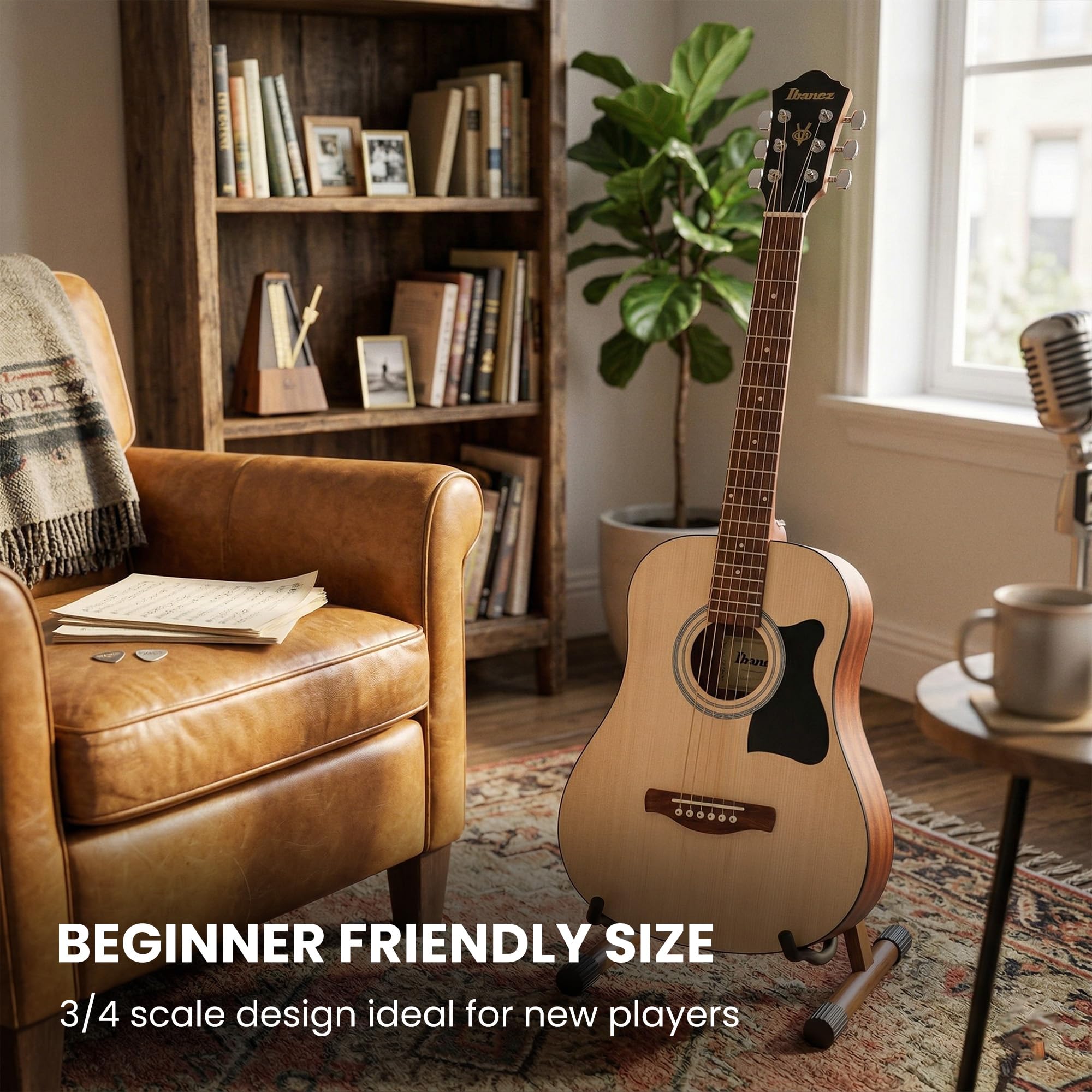 Ibanez IJV30 JamPack 3/4-Size Mini Dreadnought Acoustic Guitar Pack - Open Pore Natural w/ Gig Bag