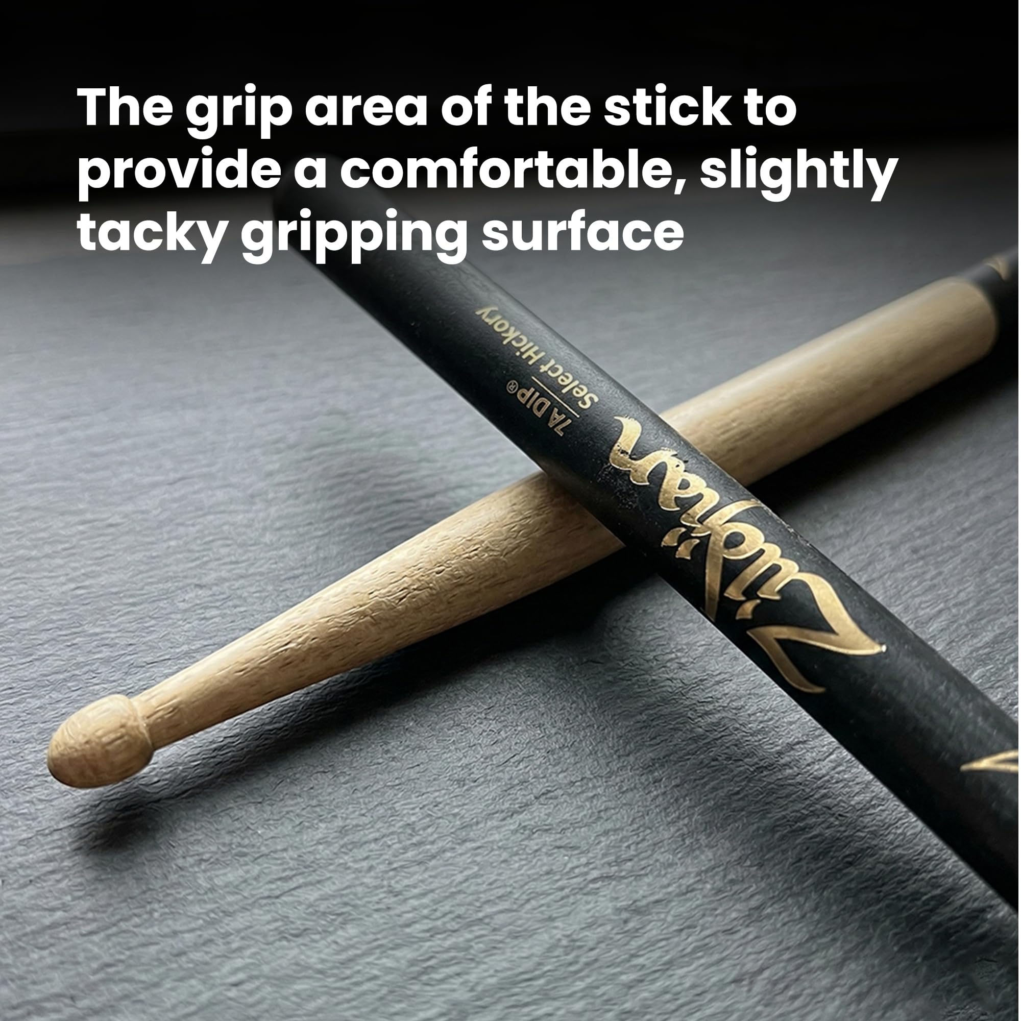 Zildjian 7A Black DIP Wood Tip Drumsticks - 12 Pack