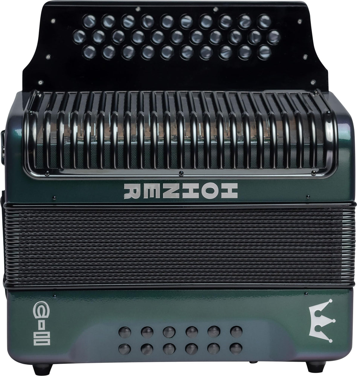 Hohner Corona C-II G/C/F Accordion - Green to Gold w/ Gig Bag
