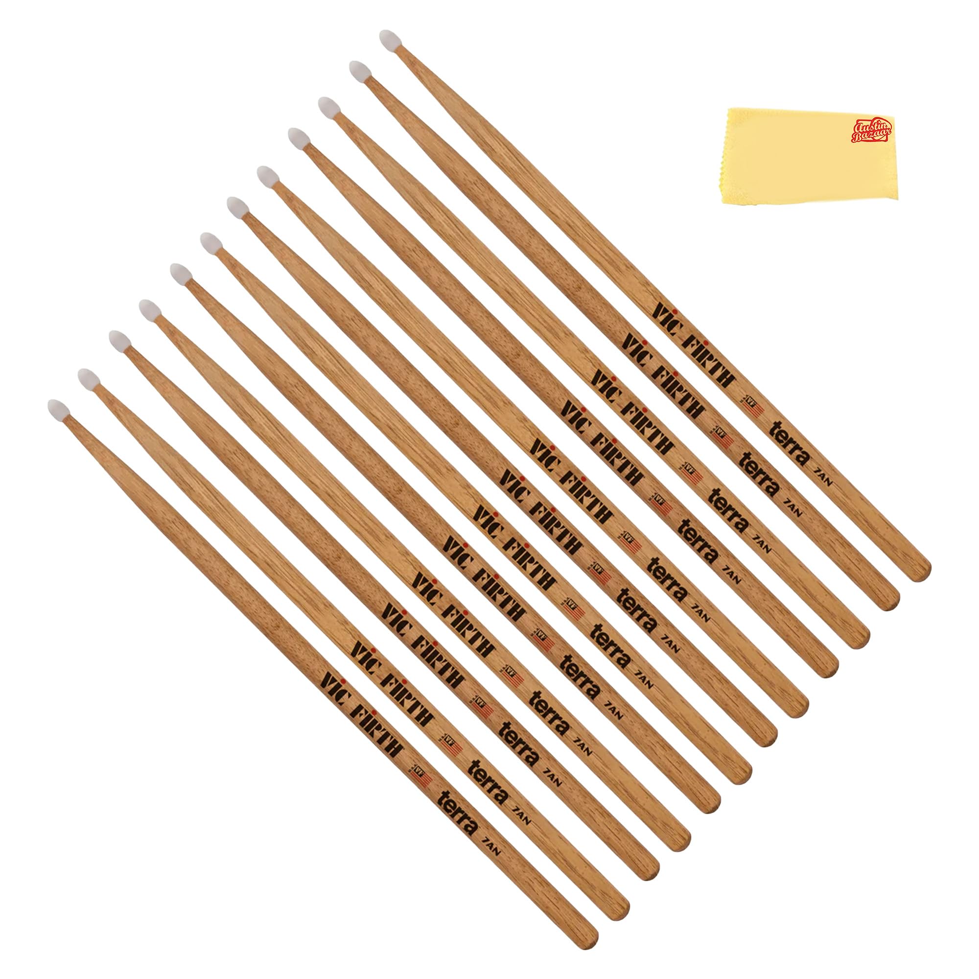 Vic Firth American Classic 7A Terra Series Nylon Tip Drumsticks - 6 Pack