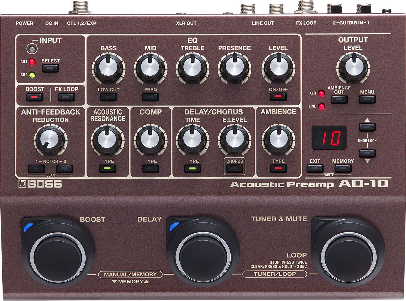 Boss AD-10 Acoustic Preamp w/ Power Supply