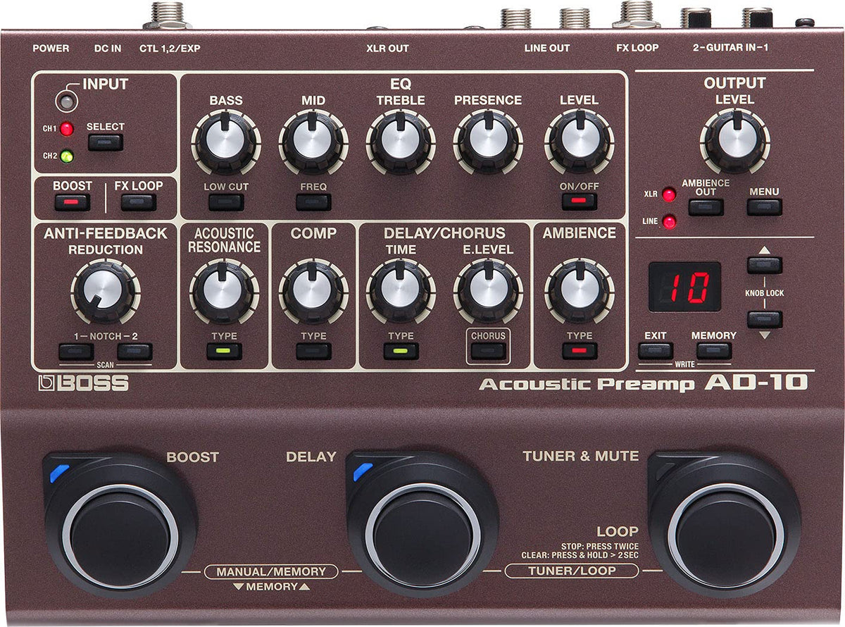 Boss AD-10 Acoustic Preamp w/ Power Supply