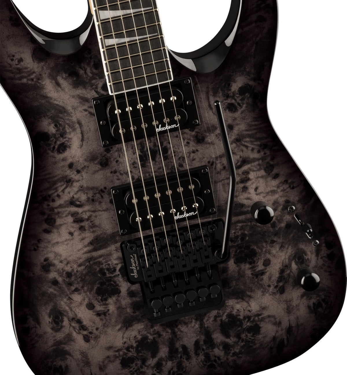 Jackson Dinky JS32 DKAP Electric Guitar - Transparent Black w/ Instrument Cable