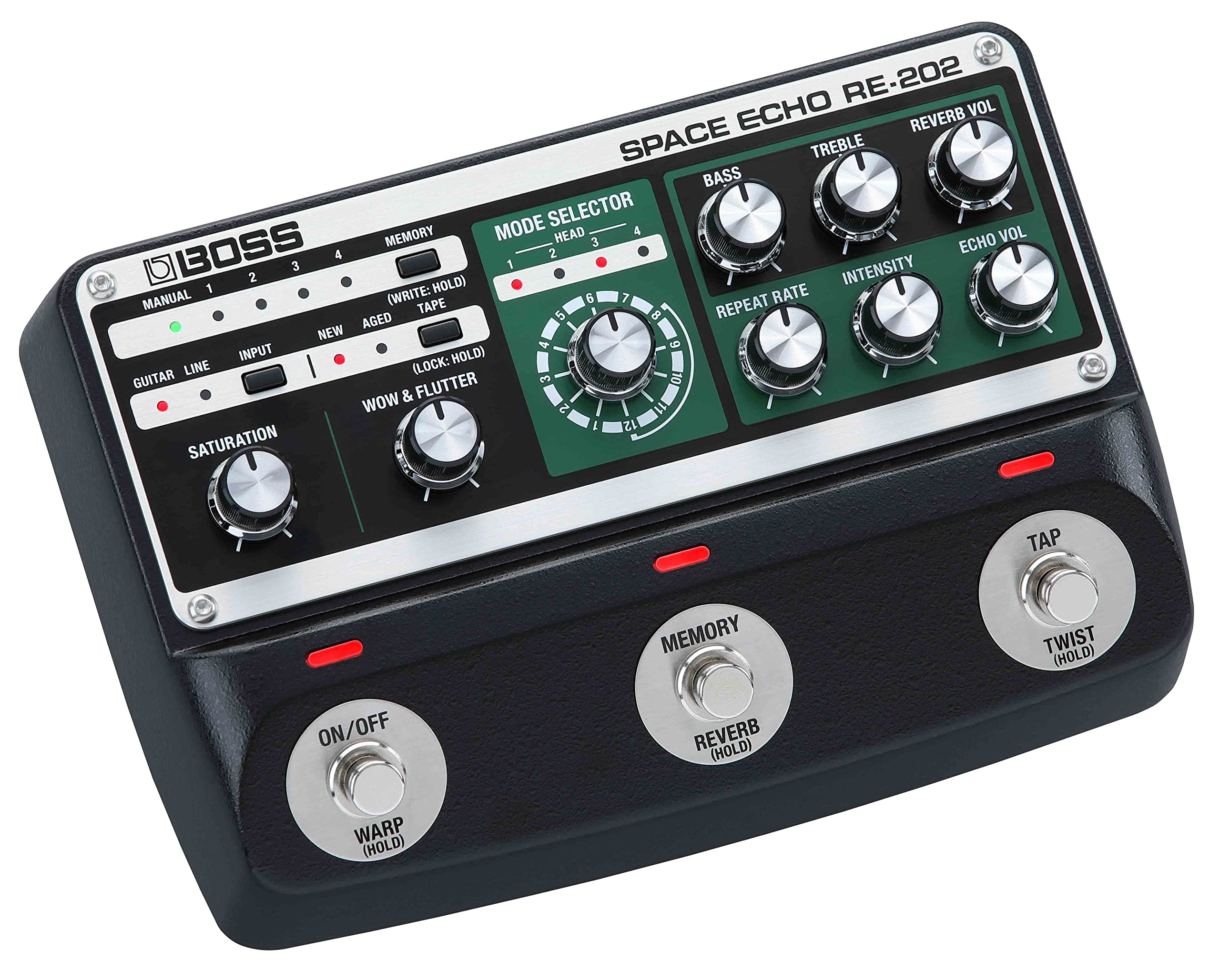 Boss RE-202 Space Echo Delay and Reverb Effects w/ Instrument Cables