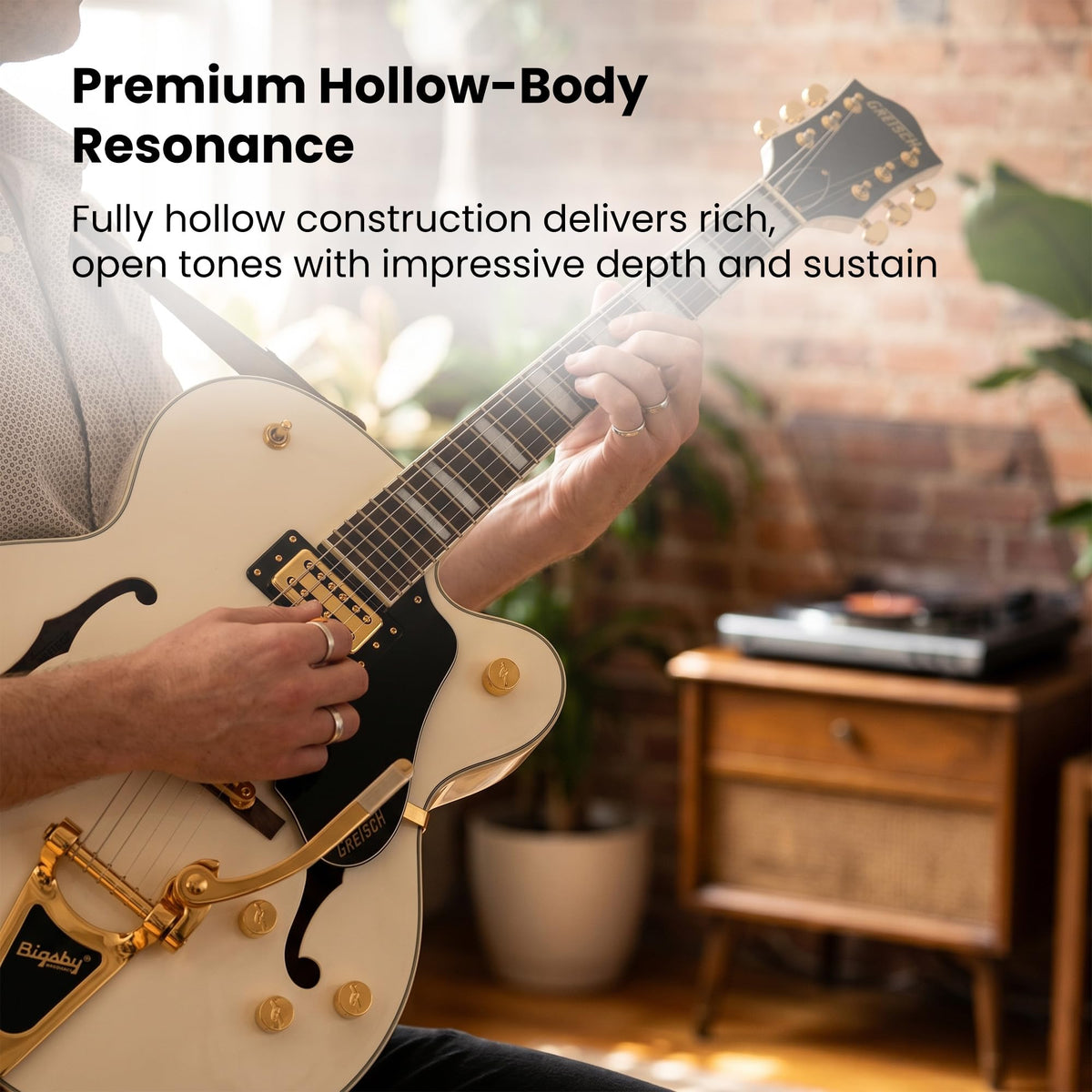 Gretsch G2420TG Streamliner Hollow Body with Bigsby Electric Guitar - Vintage White