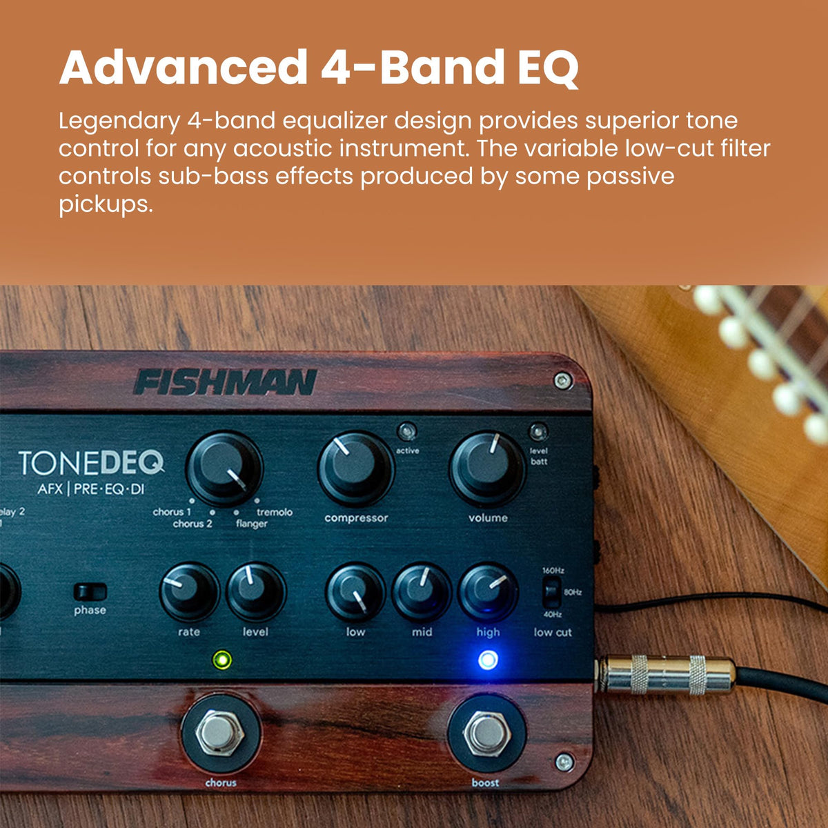 Fishman ToneDEQ Acoustic Preamp w/ Instrument Cable