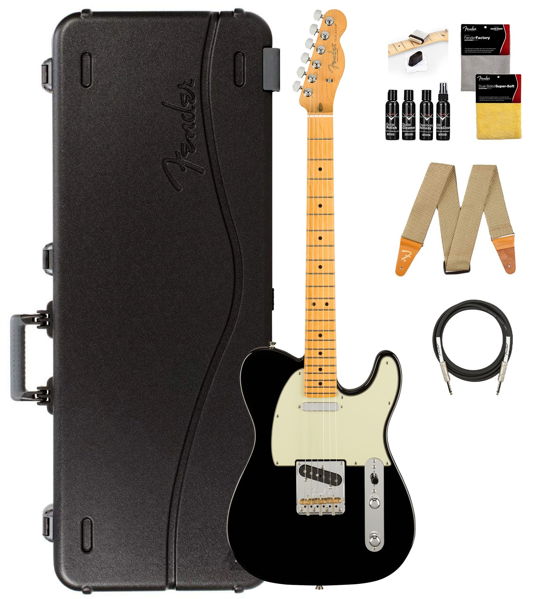 Fender American Professional II Telecaster - Black w/ Guitar Cleaning Kit
