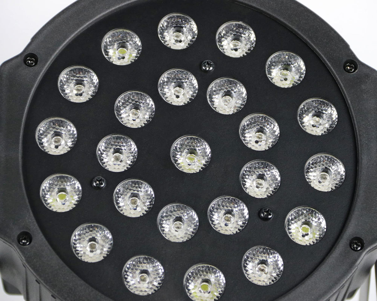 Gearlux 24PCS 1-Watt RGBW LED 8 Channel, Battery LED Stage Par Light