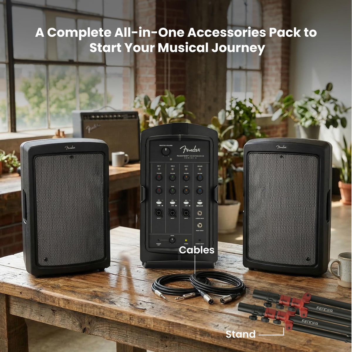 Fender Passport Conference S2 Portable PA System w/ Stands