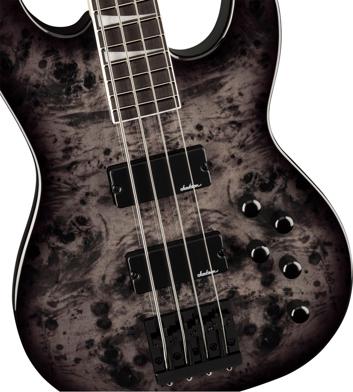 Jackson JS Series Concert Bass CB JS3P Bass Guitar - Transparent Black w/ Instrument Cable