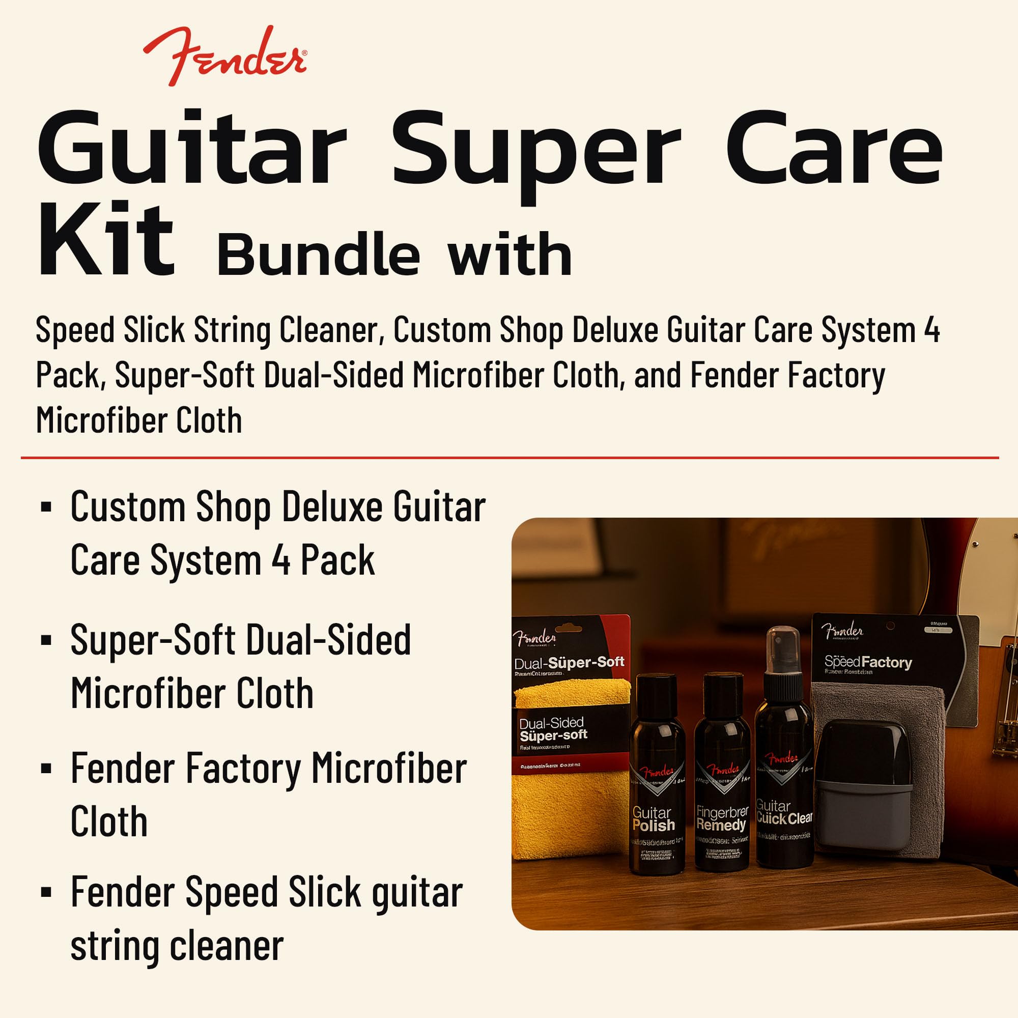 Fender Guitar Super Care Kit w/ String Cleaner