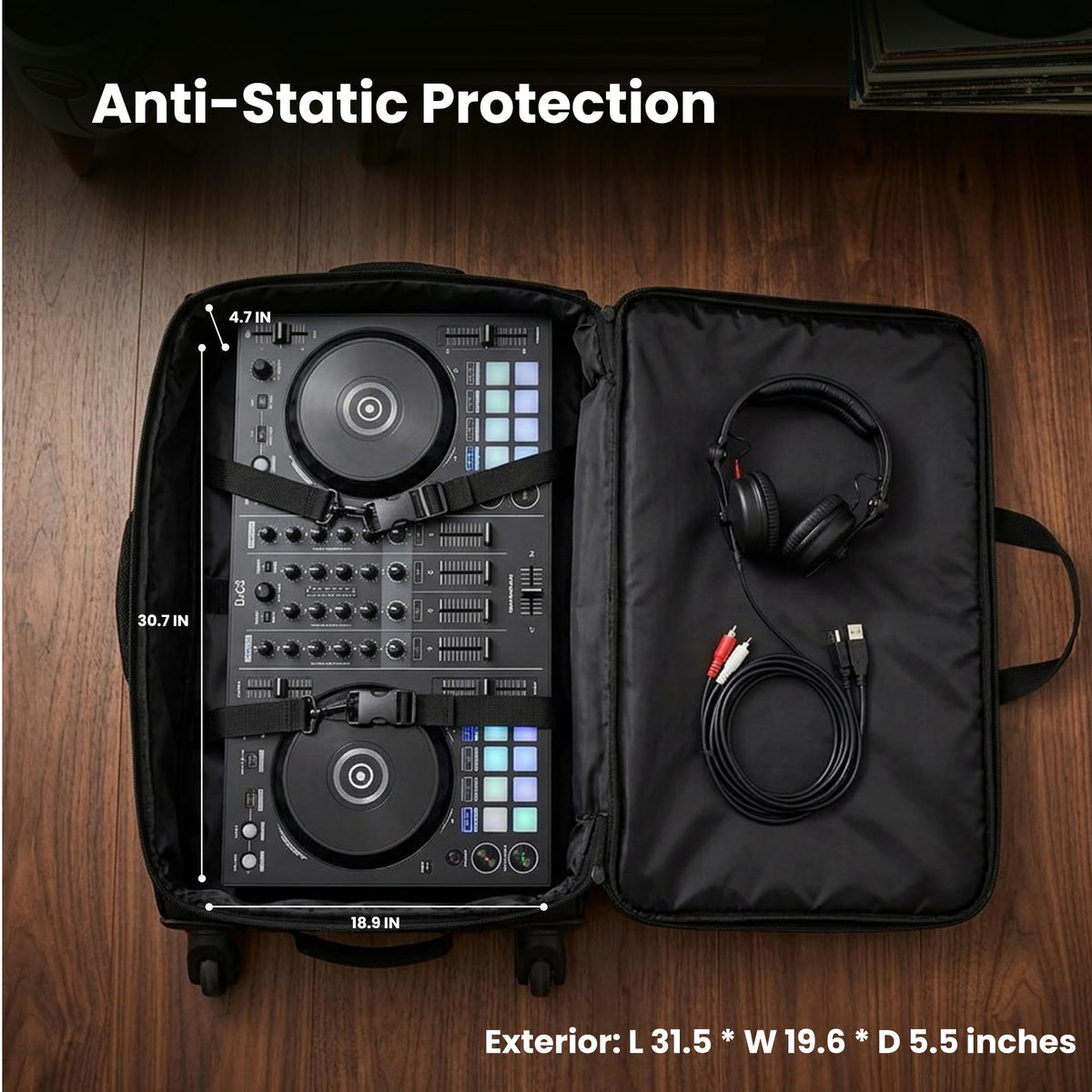 Gearlux DJ Controller Case for Pioneer DDJ-REV7 and DDJ-FLX10 - Black