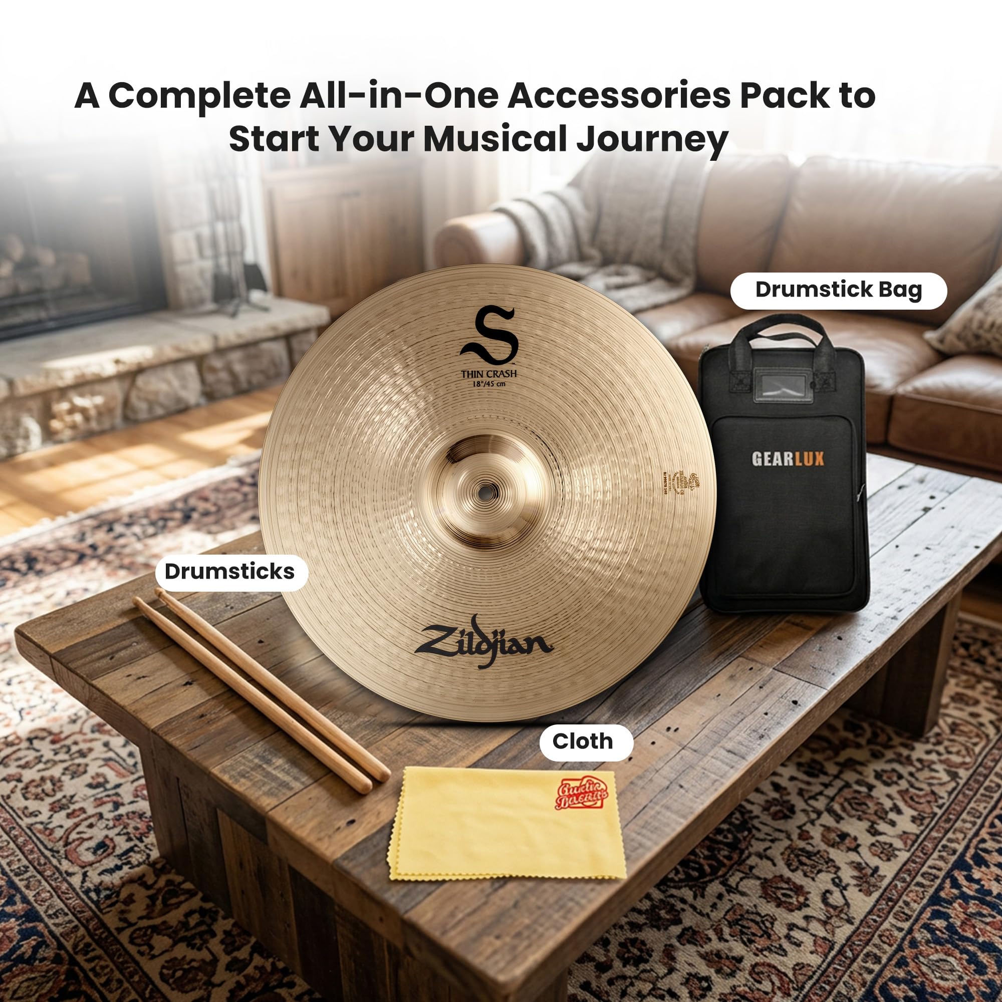 Zildjian S18TC 18" S Thin Crash Cymbal w/ Drumstick Bag