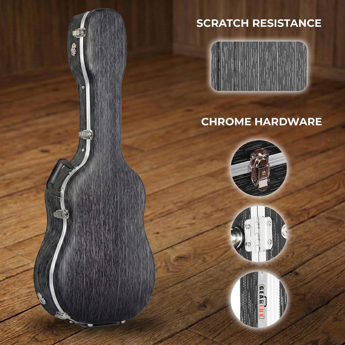 Gearlux AC-500 Dreadnought Acoustic Guitar ABS Case