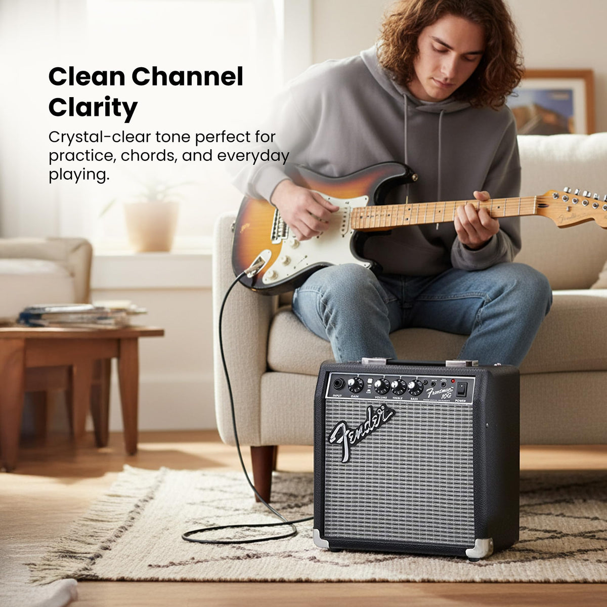 Fender Frontman 10G Guitar Combo Amplifier - Black w/ Instrument Cable