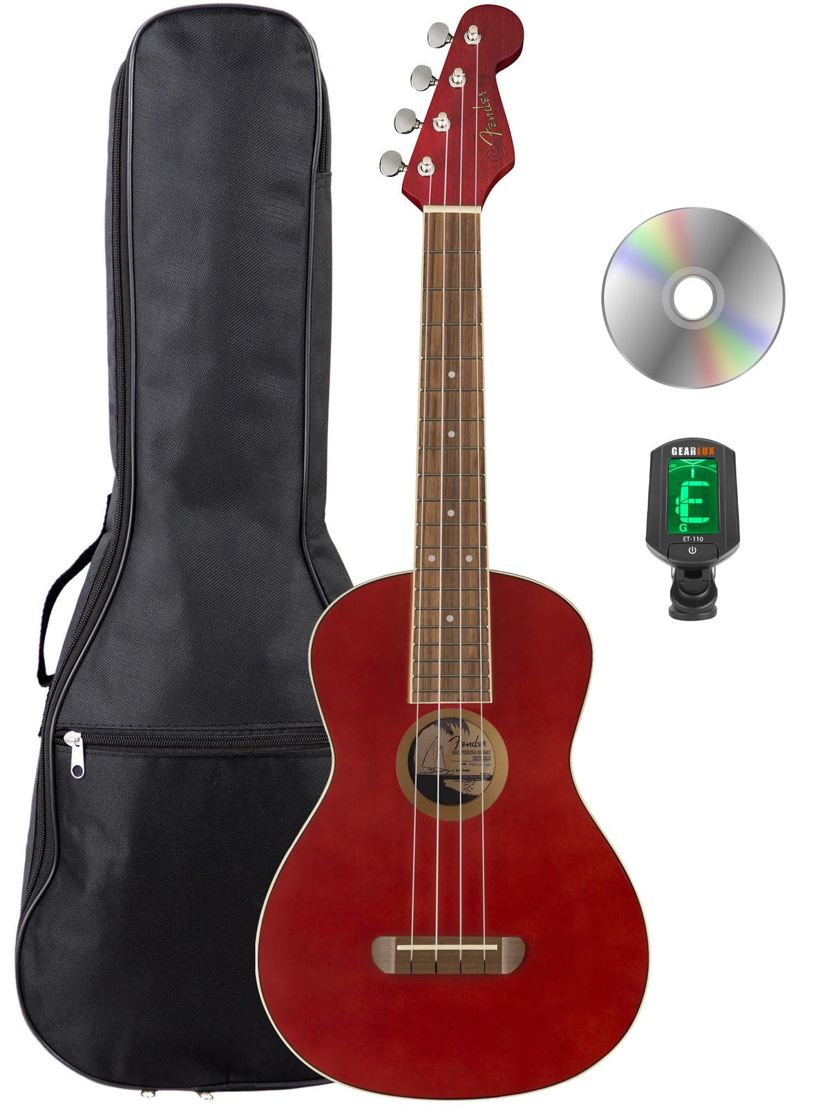 Fender Avalon Tenor Ukulele - Cherry w/ Gig Bag