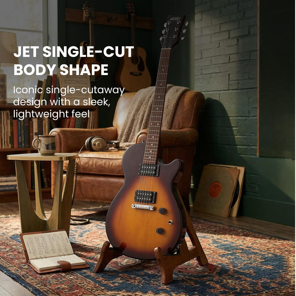 Gretsch Ignite Jet Club Electric Guitar - Duo-Tone Burst w/ Frontman 10G Amplifier