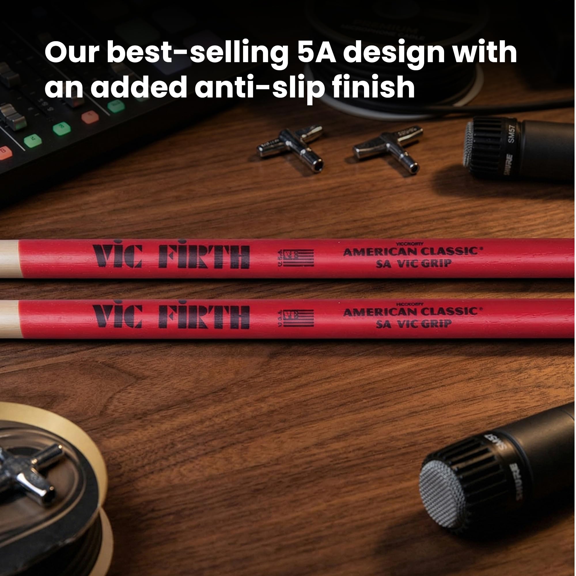 Vic Firth American Classic 5A Vic Grip Red Drumsticks - 12 Pack