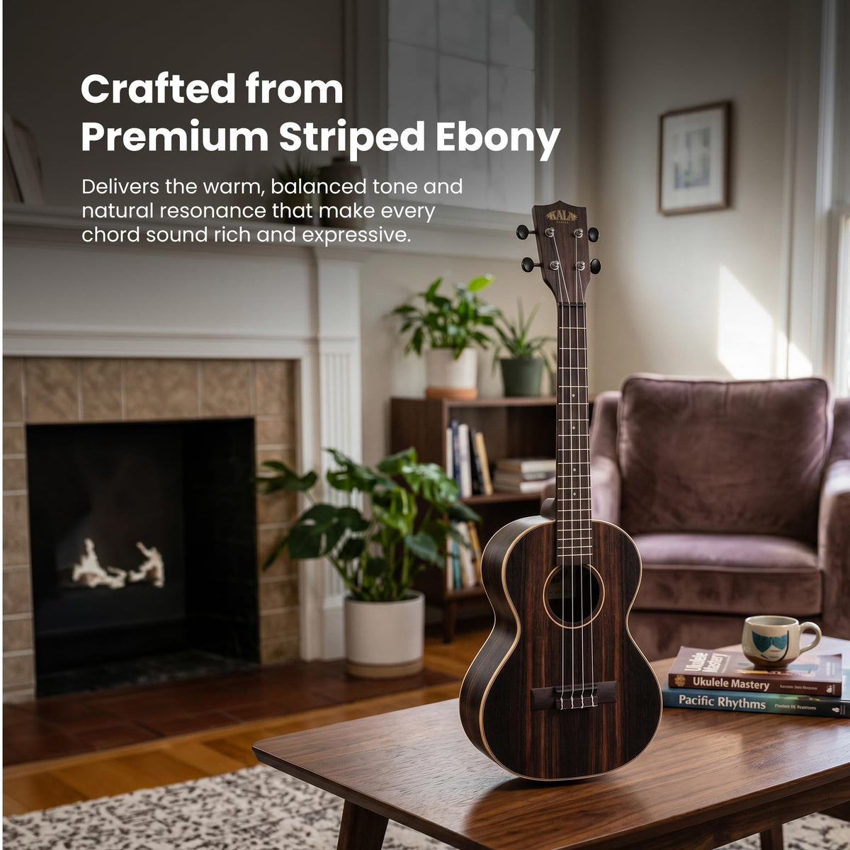 Kala KA-EBY-T Striped Ebony Tenor Ukulele