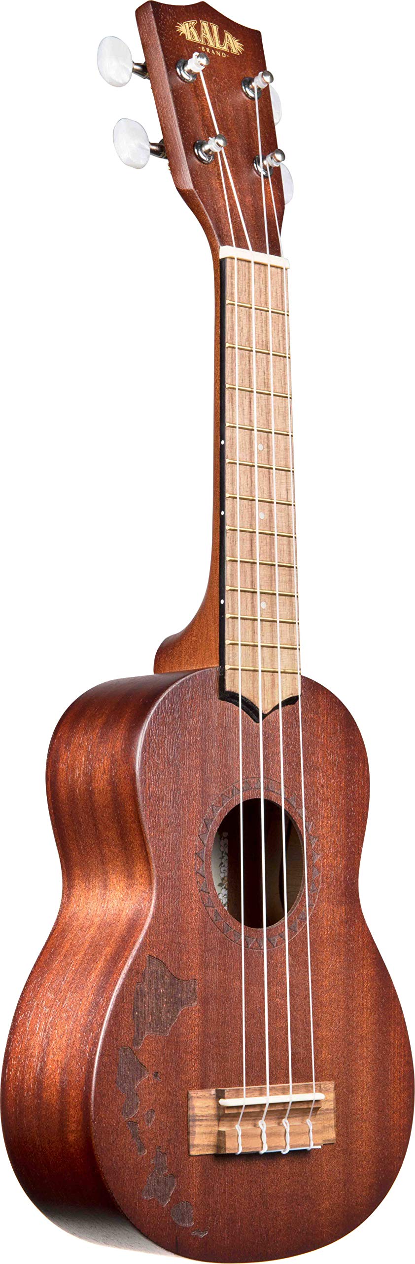 Kala KA-15S-H1 Satin Mahogany Soprano Ukulele - Hawaiian Islands w/ Hard Case