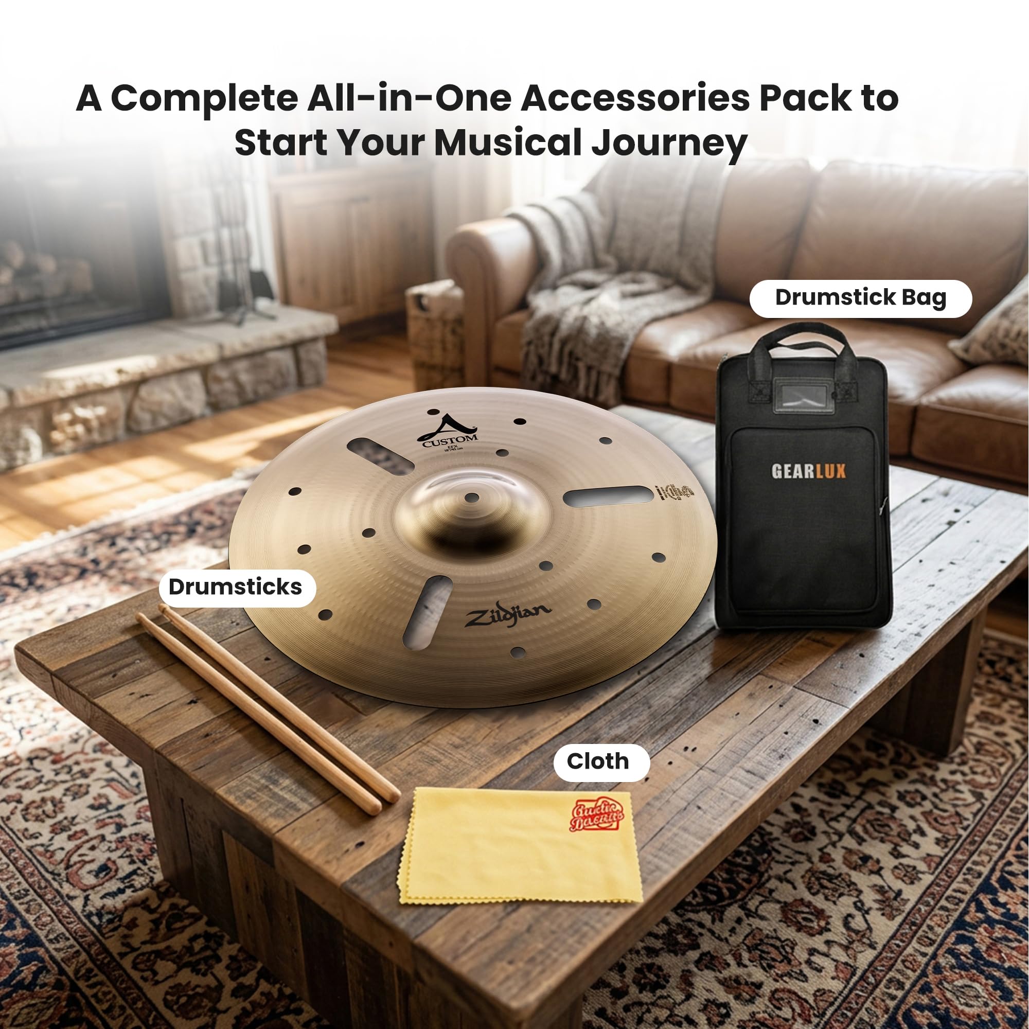 Zildjian A20818 18" A Custom EFX Cymbal w/ Drumstick Bag