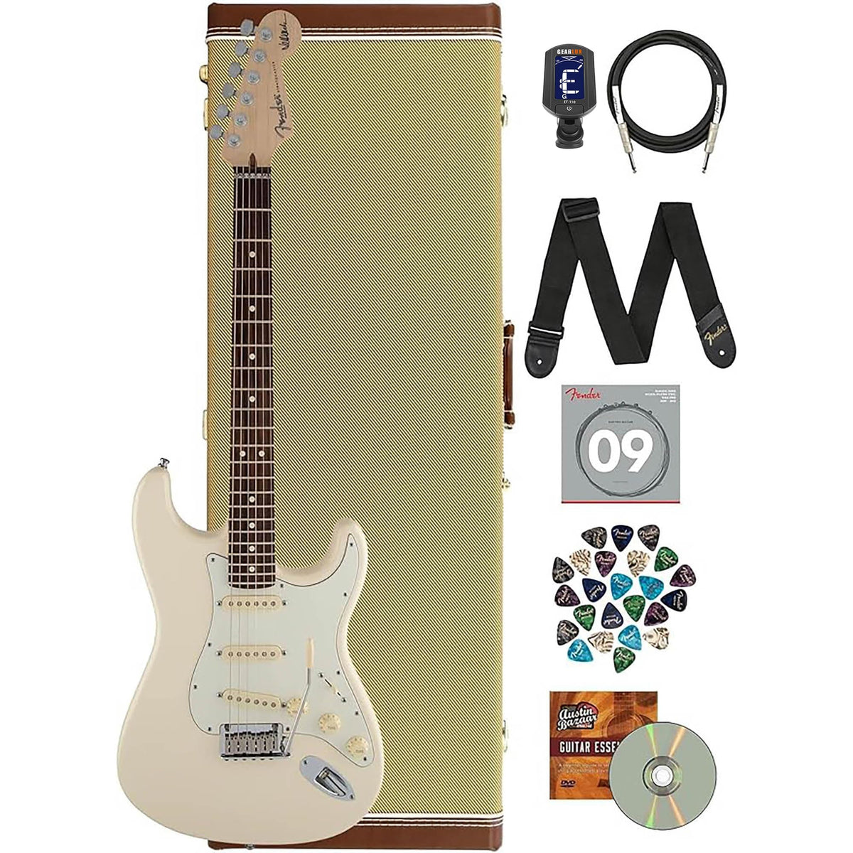 Fender Jeff Beck Stratocaster - Olympic White w/ Tweed Hard Case