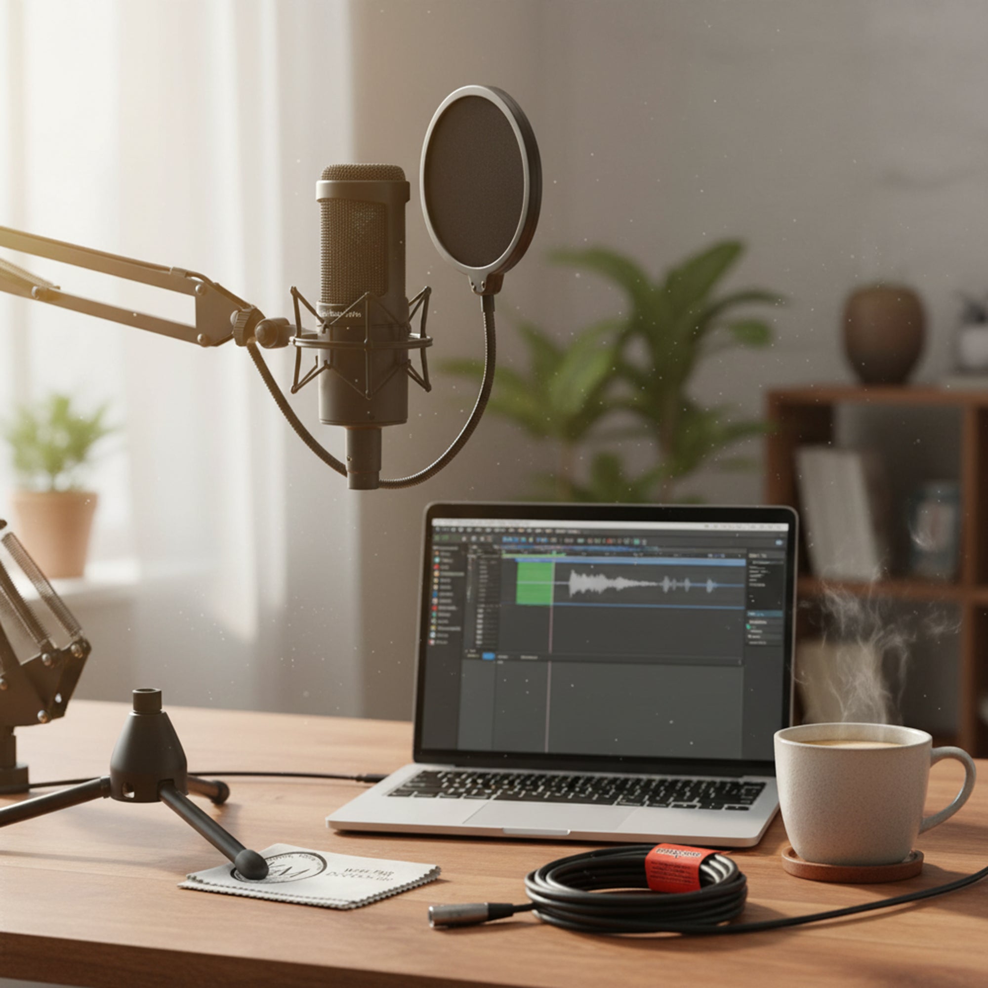 Audio-Technica AT2035 Cardioid Condenser Microphone w/ Boom Stand