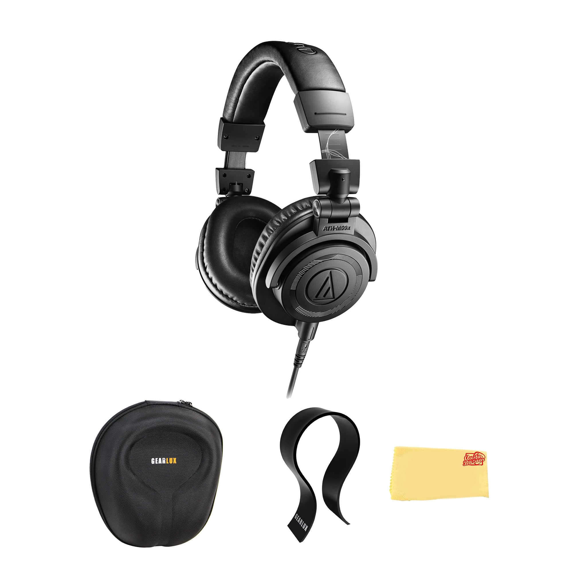 Audio-Technica ATH-M50XENSO Wired Monitor Headphones - Black Limited Edition w/ Case