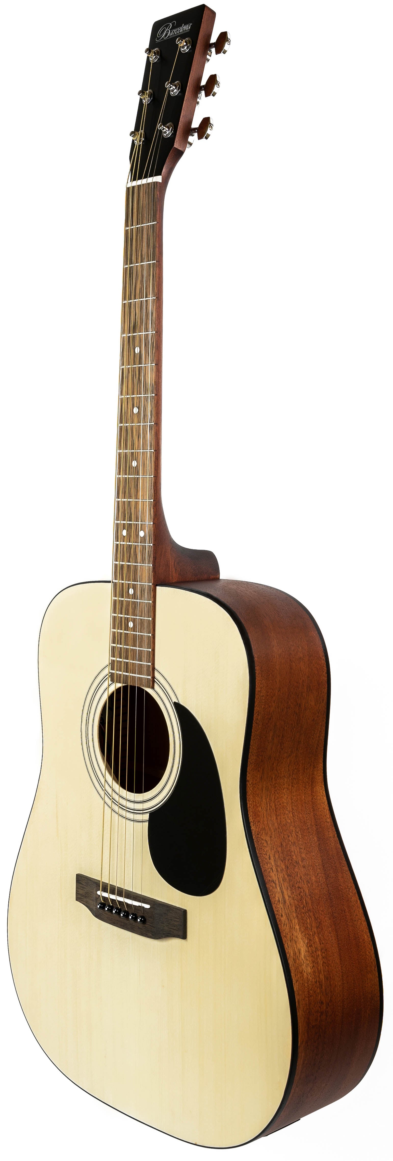 Barcelona D500 Dreadnought Acoustic Guitar - Natural w/ Hard Case