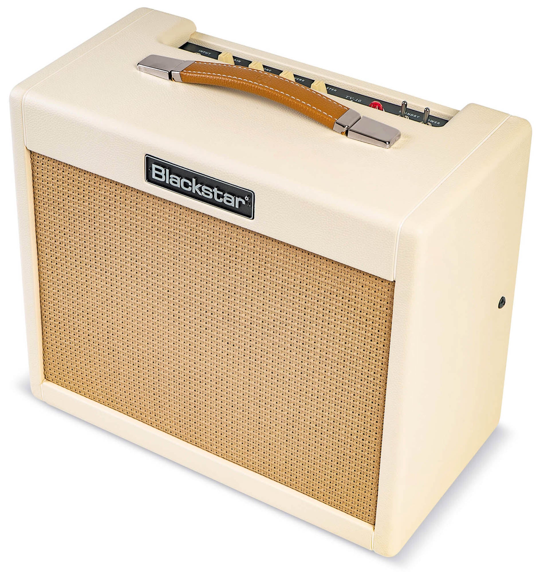 Blackstar TV-10 A 10-Watt 12-Inch Guitar Combo Amplifier with 6L6 Tube - Cream w/ Instrument Cable
