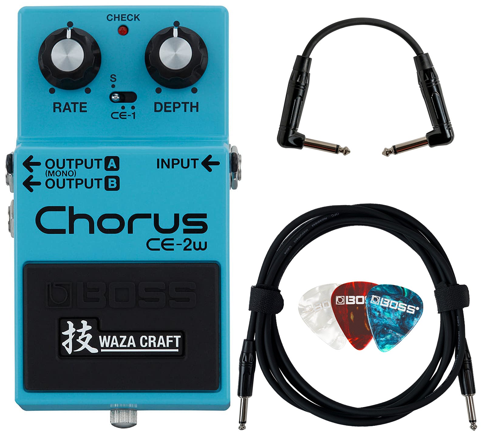 Boss CE-2W Waza Craft Chorus w/ Instrument Cables