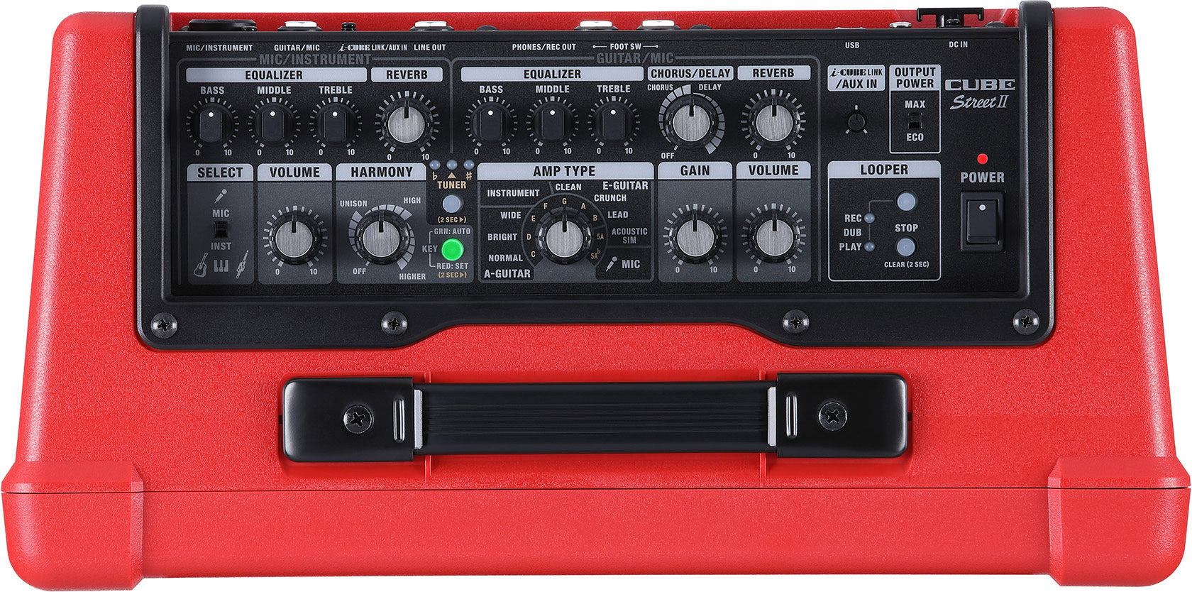 Boss Cube Street II Battery-Powered Stereo Amplifier - Red w/ Cables
