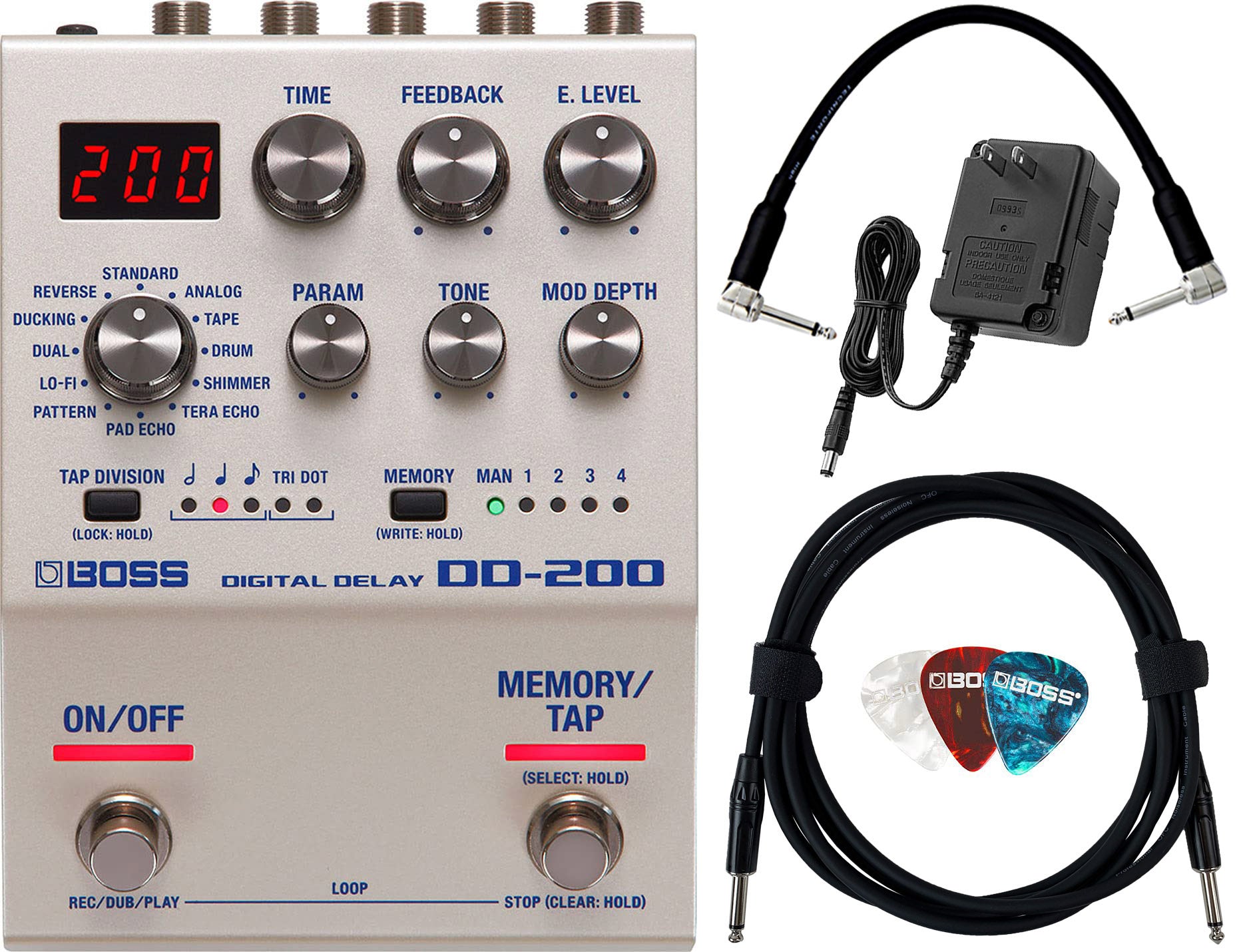 Boss DD-200 Digital Delay w/ Power Supply