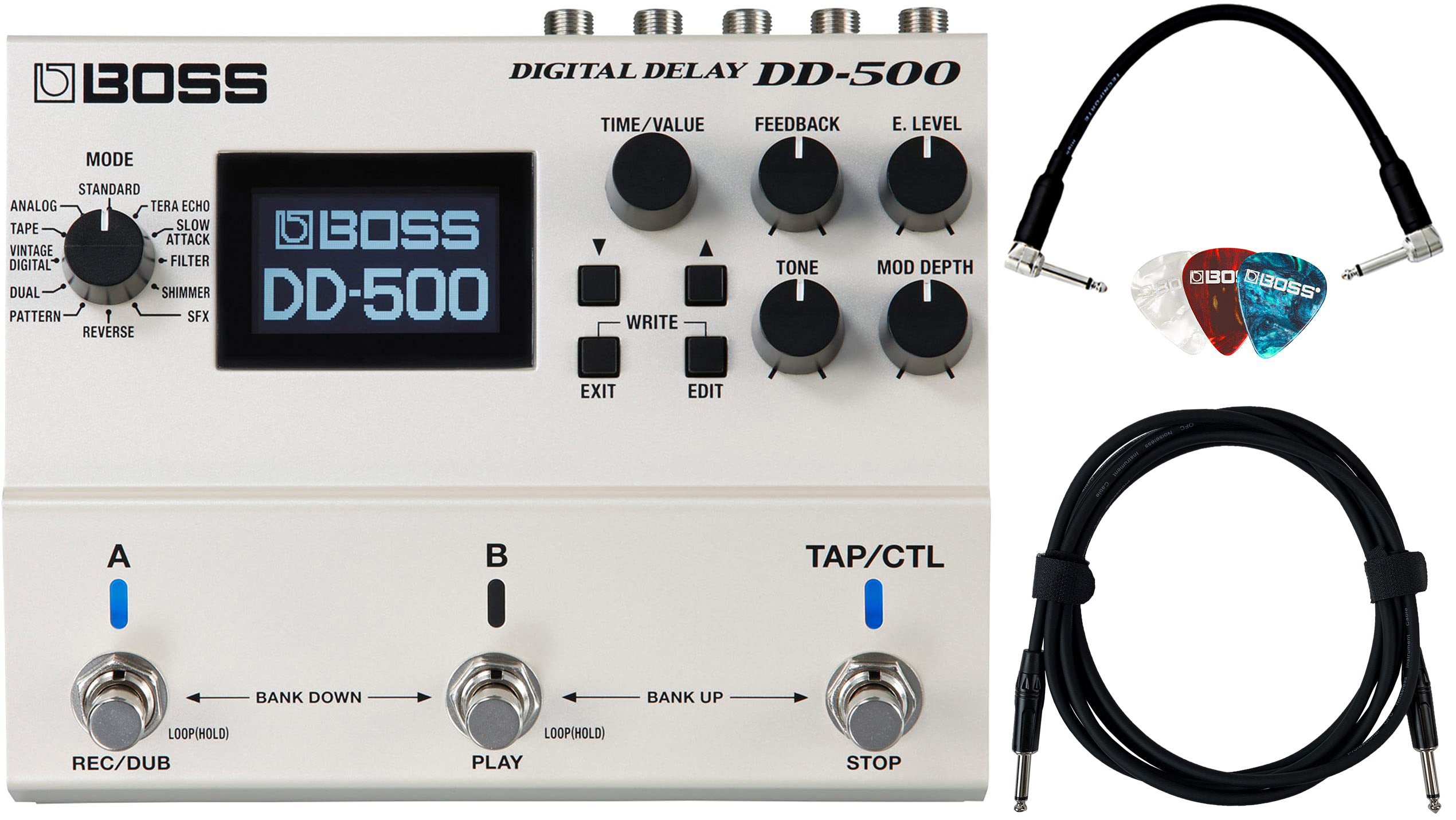 Boss DD-500 Digital Delay w/ Instrument Cable