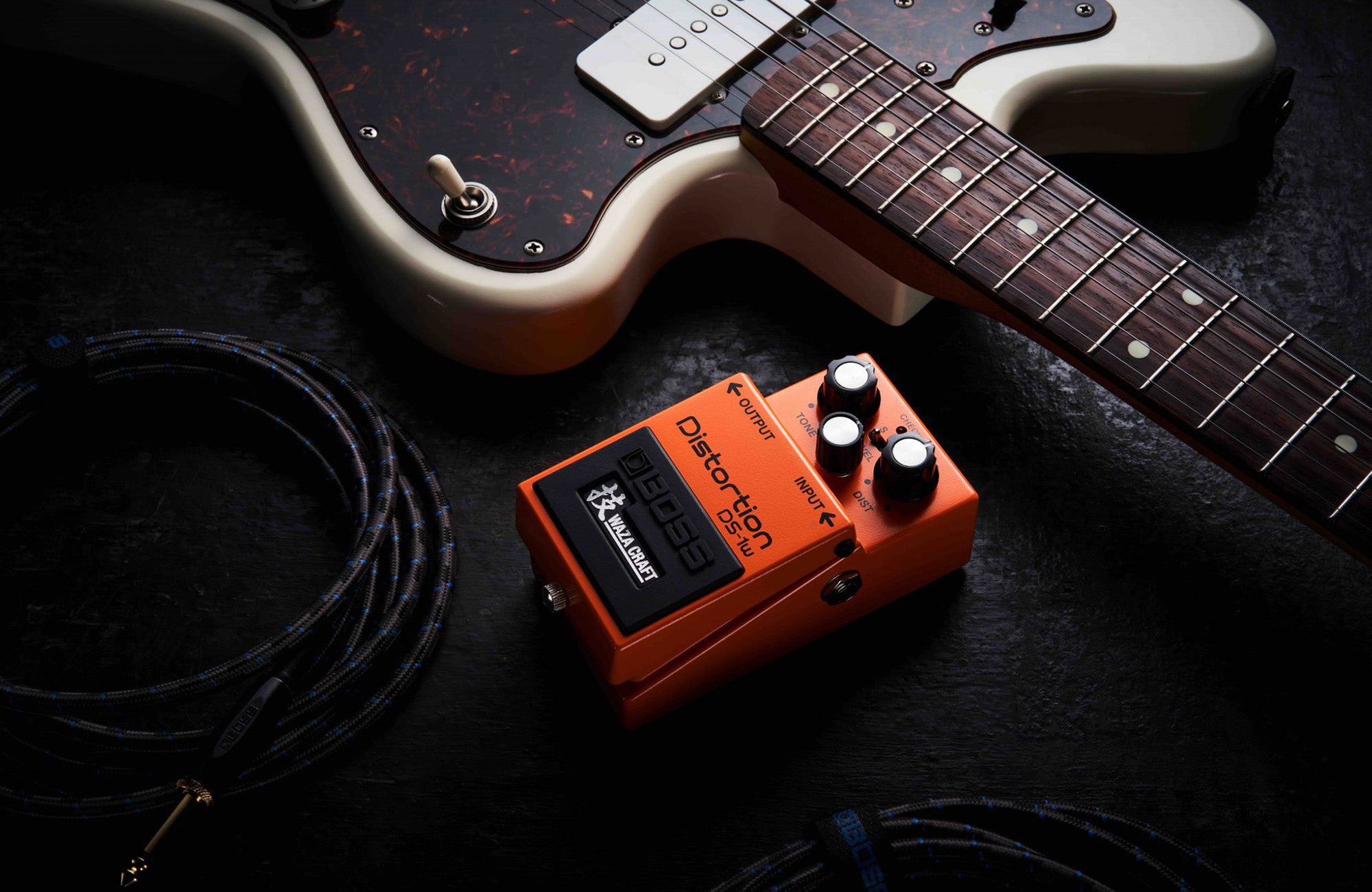 Boss DS-1W Waza Craft Distortion w/ Instrument Cable