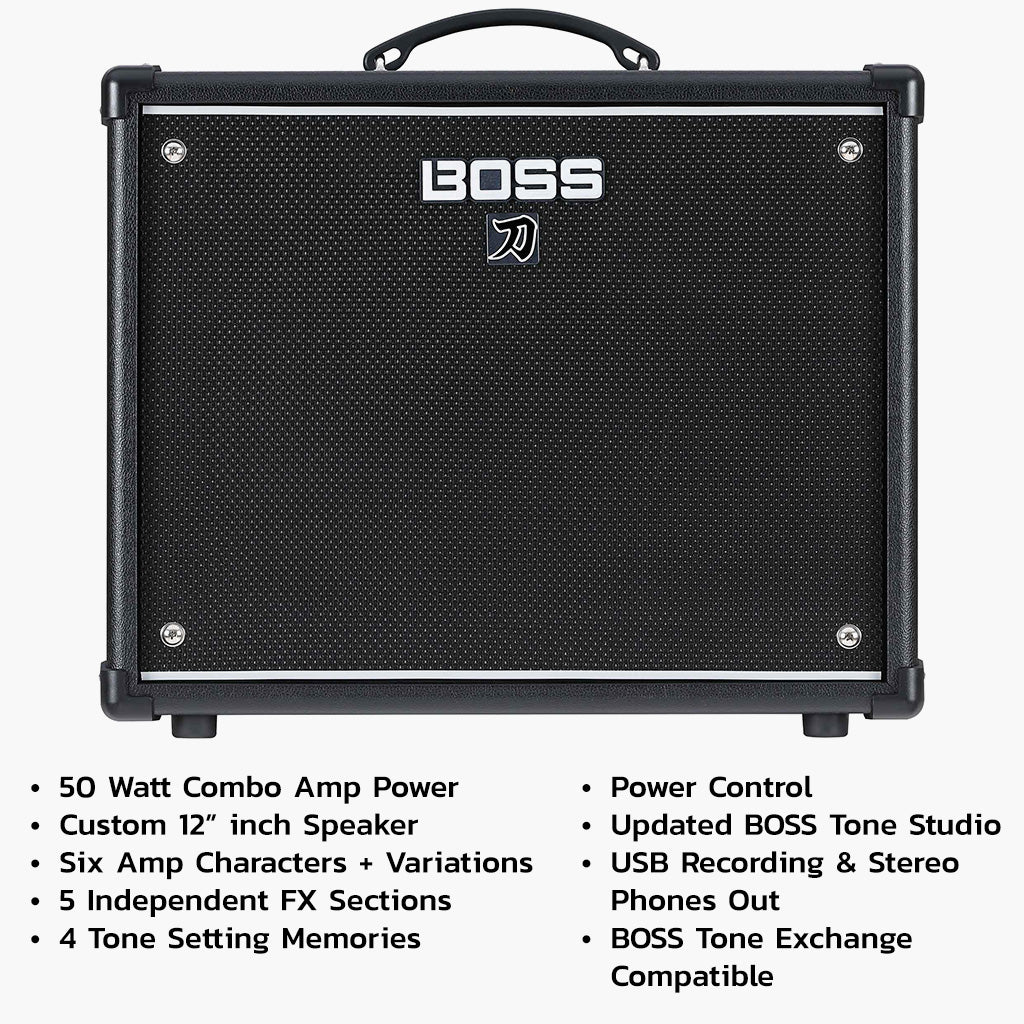 Boss Katana-50 Gen 3 50-Watt 1x12-Inch Guitar Combo Amplifier w/ Instrument Cable