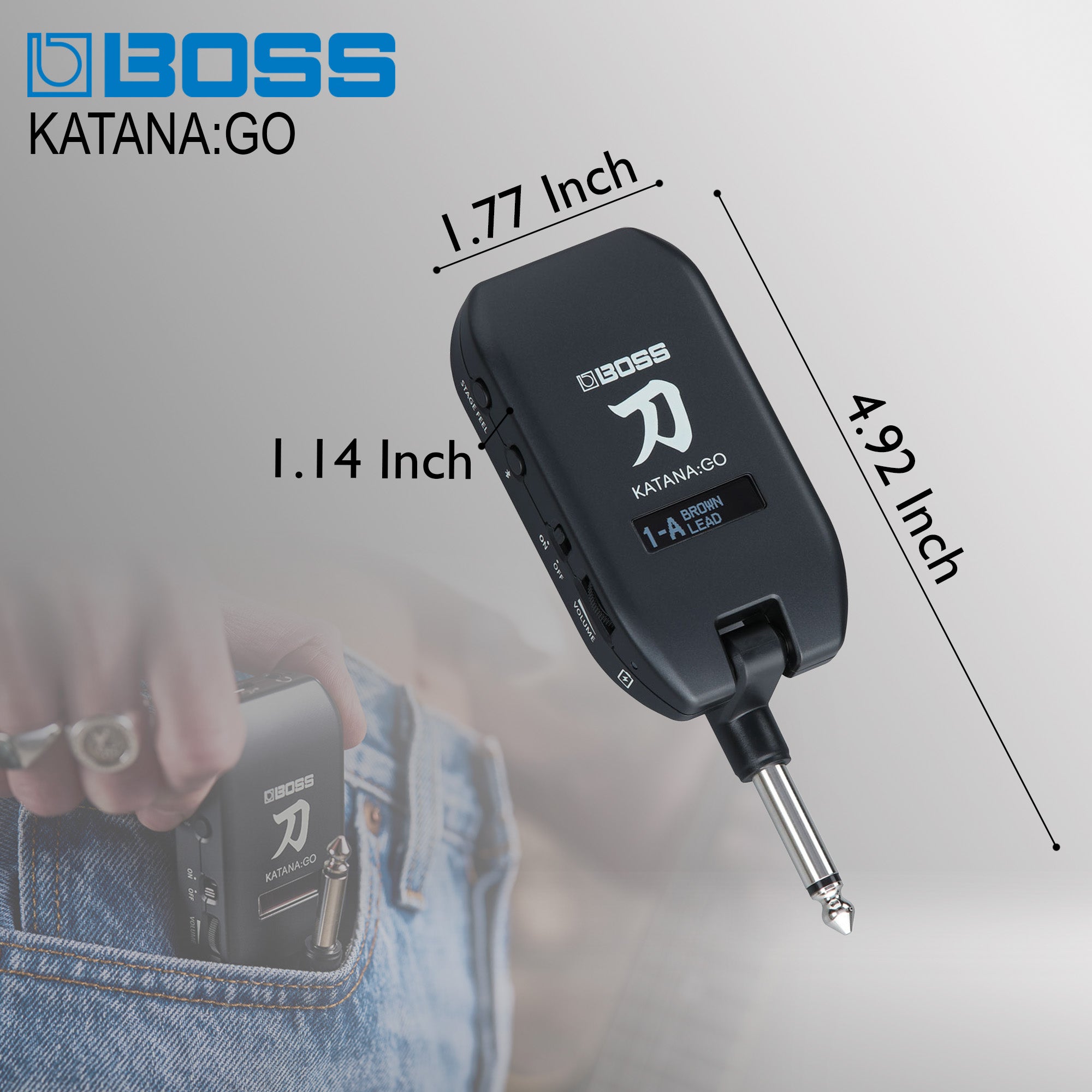 Boss Katana:Go Personal Headphone Guitar Amplifier w/ Instrument Cable