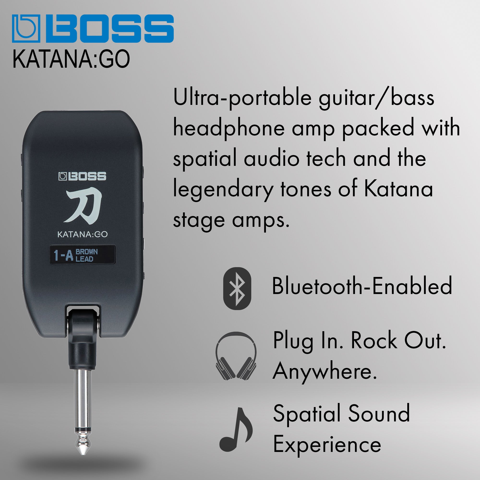 Boss Katana:Go Personal Headphone Guitar Amplifier w/ Instrument Cable