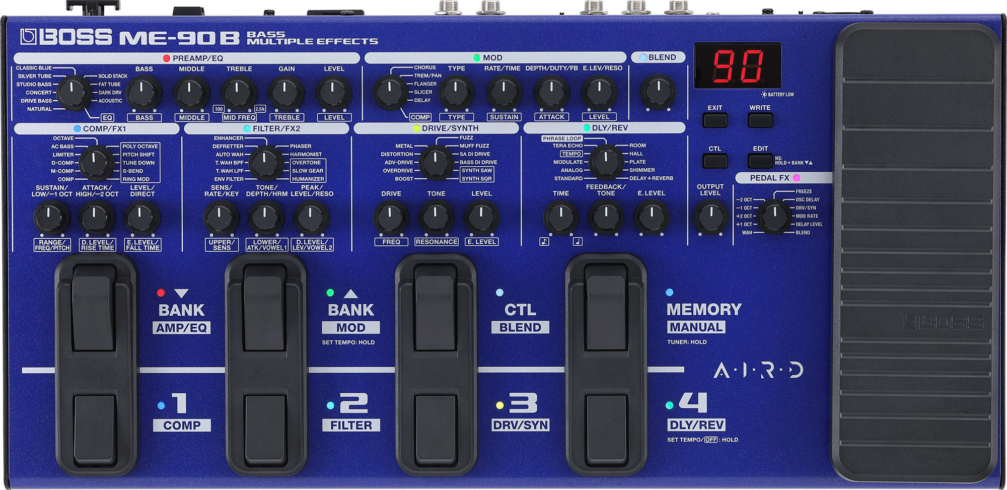 Boss ME-90B Bass Multi-Effects Processor w/ Power Supply