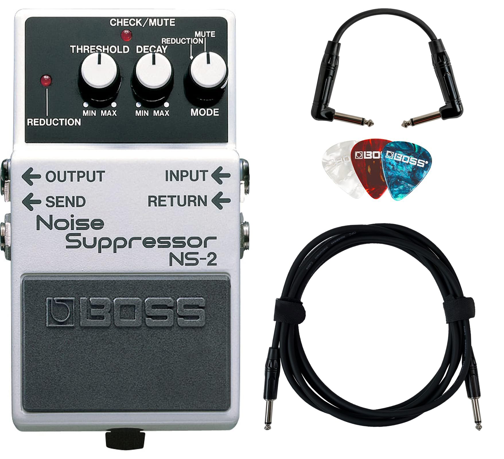 Boss NS-2 Noise Suppressor w/ Instrument Cables