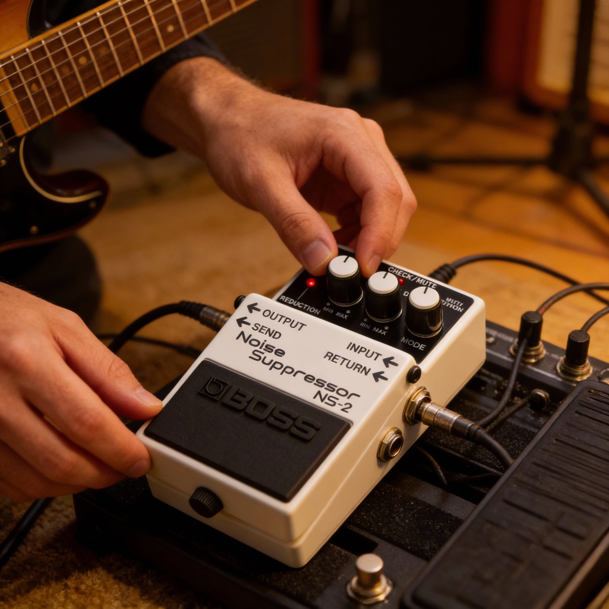 Boss NS-2 Noise Suppressor w/ Instrument Cables